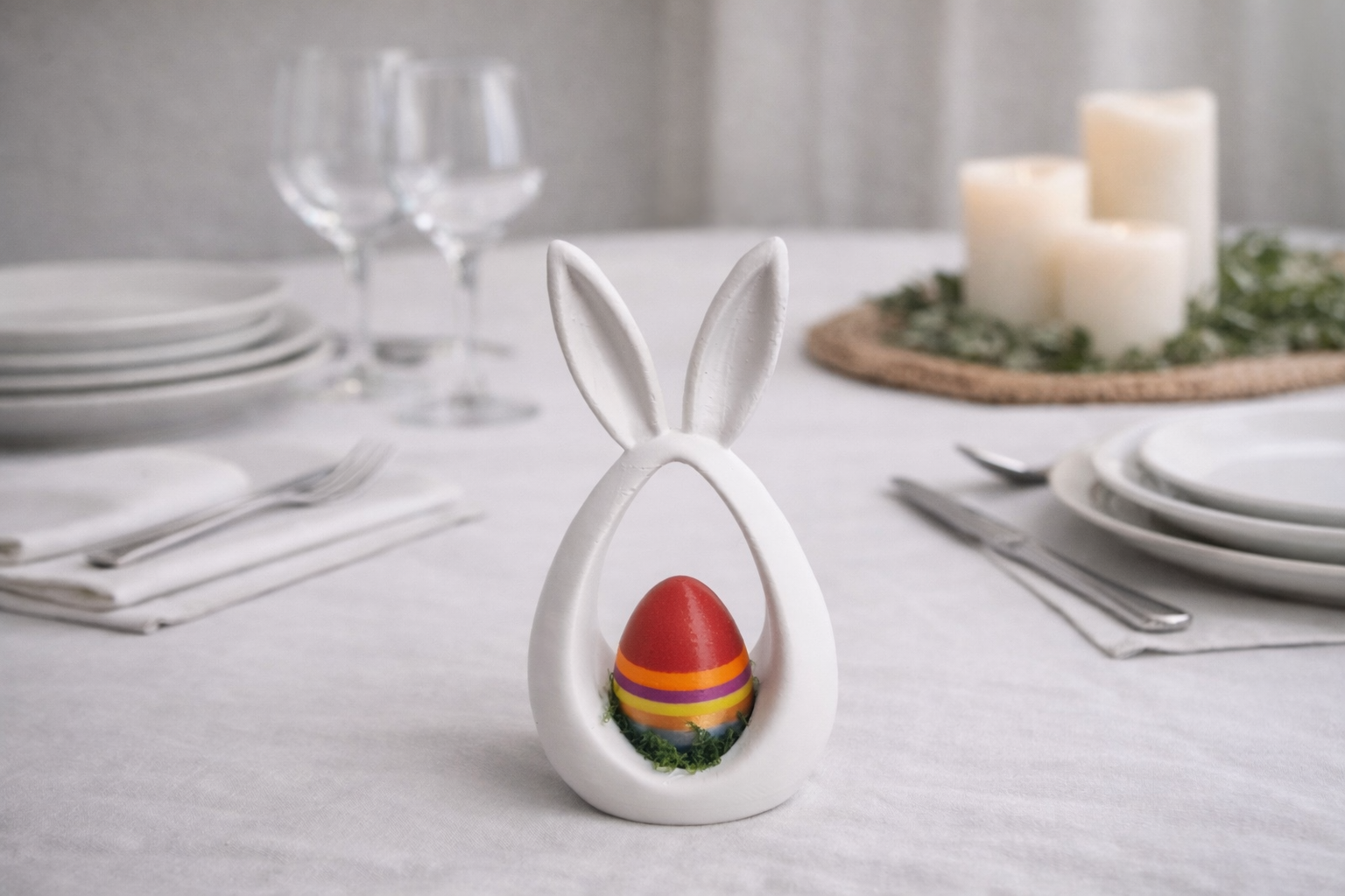 Aufsteller Ei mit Ohren und Eiernest